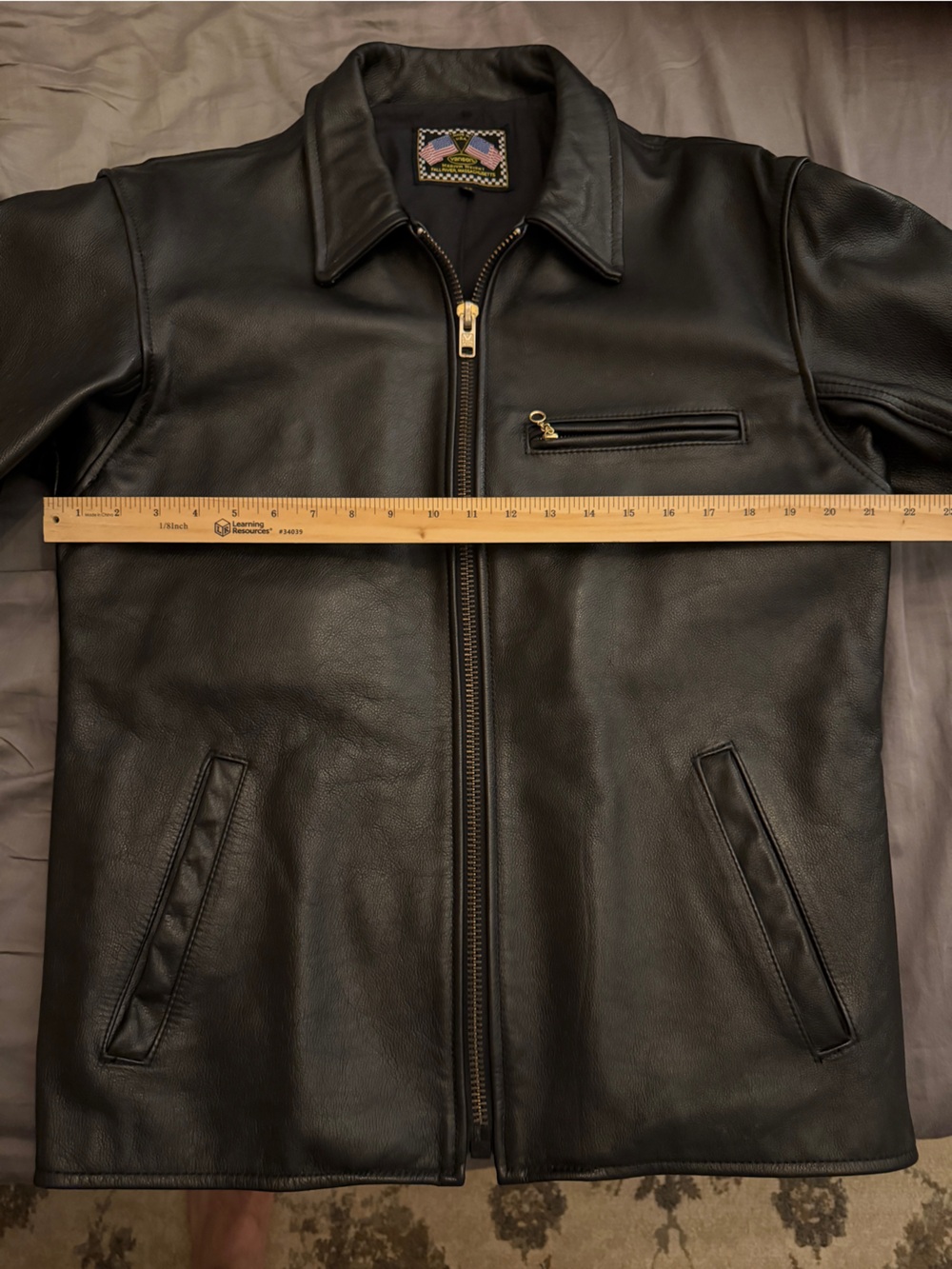 Vanson Black Leather Zip-Front Men's Dakota Jacket - Picture 2 of 6